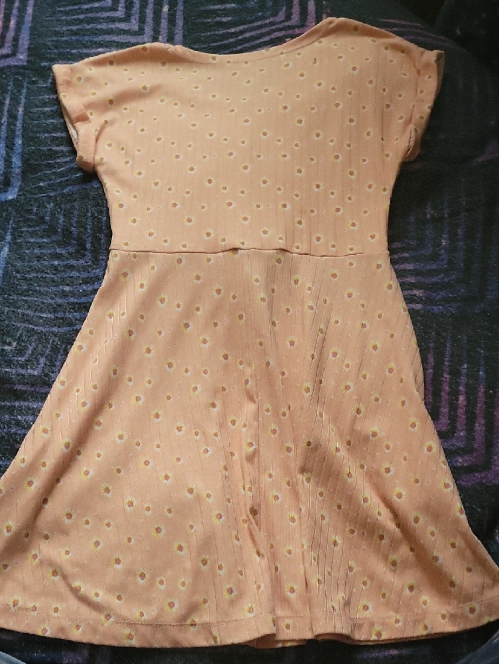 One Step Ahead Peach Floral Button-Front Casual Dress - Picture 4 of 4